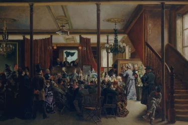 Auktion in Clinton Hall, New York, 1876