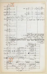 Manuskriptpartitur mit reduzierter Orchestersuite für Der Feuervogel von Igor Strawinsky (1882-1971)