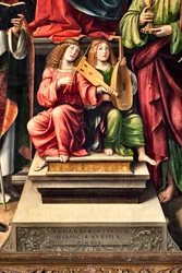 Musizierende Engel, (Detail)