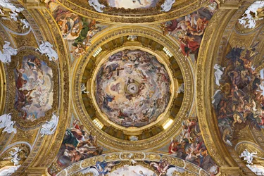 Paradies, das Jesus preist, und die Pendentifs mit Propheten, Evangelisten und Kirchenlehrern