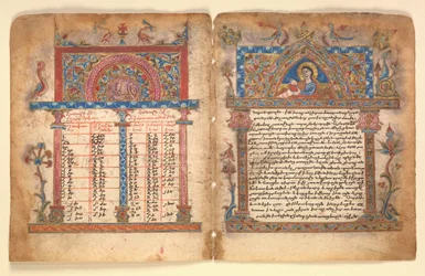 Armenisches Manuskript-Bifolium, Armenisch, 15. Jahrhundert