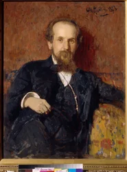 Porträt des Künstlers Pavel Petrovich Chistyakov (1832-1919)