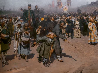 Religiöse Prozession in der Provinz Kursk (Detail)