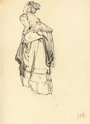 Frau im Kleid von hinten, ca. 1872-1875