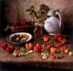 Stillleben mit Erdbeeren