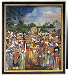 Akbar Shah II empfängt den britischen Residenten, ca. 1810