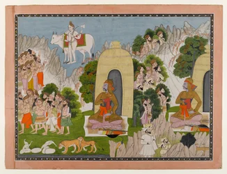 Arjunas Buße, Szene aus einer Mahabharata-Serie, ca. 1825-40