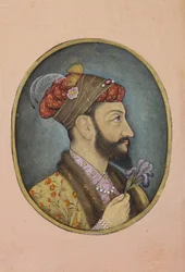 Aurangzeb Bahadur hält eine Iris