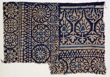 Blockbedrucktes Textilfragment, indisch