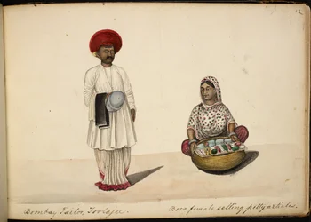 Bombay-Schneider; Bohori-Frau als Hausiererin
