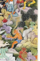 (Detail) Dämonen in einer wilden Landschaft, ca. 1600