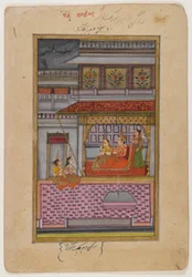 Dipaka Raga, Seite aus einer verstreuten Ragamala Serie, ca. 1800