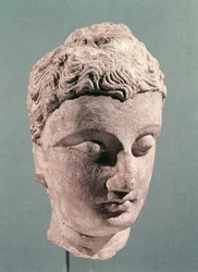 Kopf des Buddha, Gandhara, 2.-4. Jahrhundert