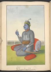 Khara und Dushana, Dämonenbrüder, die gegen Rama und Lakshmana kämpften, hier als ein Dämon verbunden