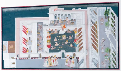 Maharana Jagat Singh II vergnügt sich in einem Palastpool, ca. 1746-50