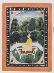 Meditierender Mann in einem Garten, ca. 1820-40