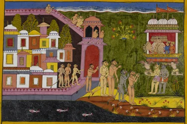 Ravana sucht Bali und erfährt, dass er am südlichen Ozean ist