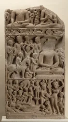 Szenen aus Buddhas Leben, Sarnath, Uttar Pradesh