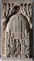 Stupa-Platte (Fragment eines Reliefs)