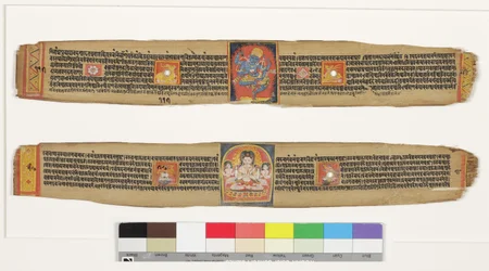 Oben: Tanzender Heruka; Unten: Bodhisattva Sadaksari Avalokitesvara und Begleiter, ca. 1150-1200
