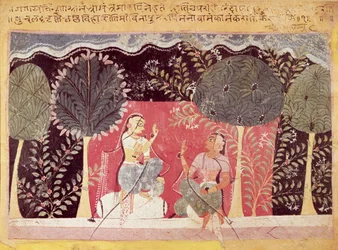 Zwei Prinzen in einem Garten, aus dem Gita Govinda