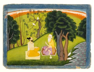 Zwei Weise in einer Landschaft im Gespräch, ca. 1785