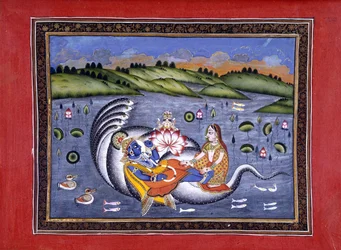 Vishnu und Lakshmi, Illustration aus 