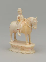 Weißer Springer, Schachfigur, Indien, ca. 1820