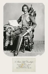 Porträt von Raden Saleh und seine Visitenkarte, ca. 1850-70