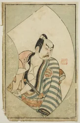 Der Schauspieler Nakajima Mioemon II, aus „Ein Bilderbuch der Bühnenfächer (Ehon butai ogi)“