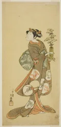 Der Schauspieler Yamashita Kyonosuke I in einer Frauenrolle