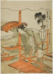 Die Kurtisane Mitsunoto aus dem Hishiya-Haus, aus der Serie "Sanjurokkasen (Sechsunddreißig Blumen)"