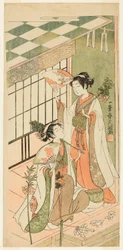 Die Schrein-Tänzerinnen (Miko) Ohatsu und Onami