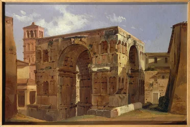 Bogen des Janus am Fuß der Via Velabro von Ippolito Caffi