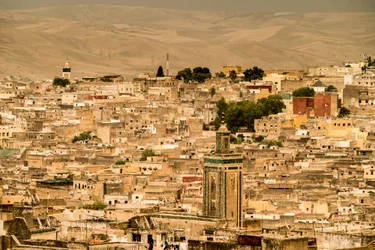 Ein Blick auf die Medina in Fes, Marokko, 2017
