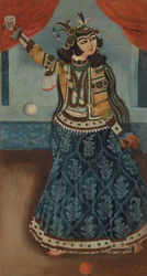 Eine Tänzerin im blauen Kleid