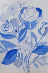 Blauer Blumenstrauß