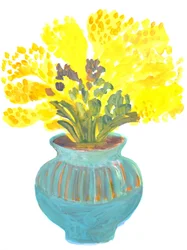 Helle gelbe Blumenvase