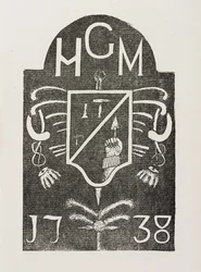 Abreibung eines Ecksteins mit freimaurerischen Symbolen, datiert 1738