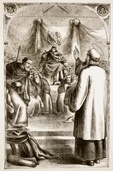 St. Patrick predigt in Tara, aus The Trias Thaumaturga, oder Drei Wunderwirkende Heilige von Irland, von Mary Cusack (1829-99) veröffentlicht um 1890