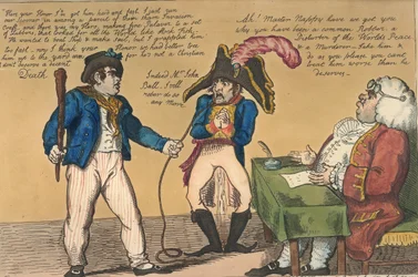 Nappy im Schlepptau, 1803 (handkolorierte Radierung)