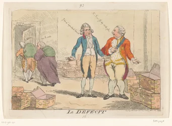 Spottbild auf die französische Finanzkrise, 1788. „Das Defizit“ (Titel auf dem Objekt)