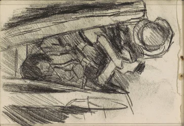 Sitzender junger Mann