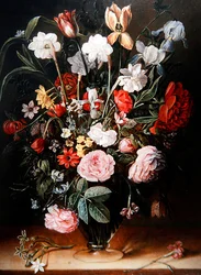 Ein Stillleben mit Tulpen und Anemonen