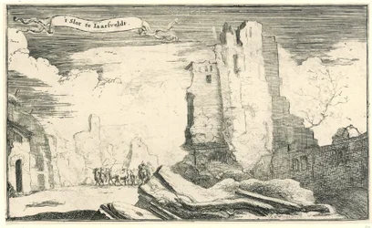 Das Schloss in Jaarsveld, zerstört von den Franzosen 1672