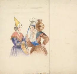Zwei Frauen in bunter Tracht