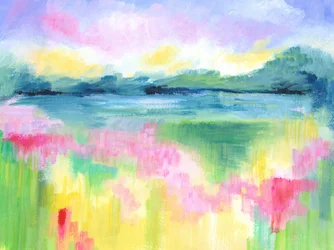 Abstrakte Seenlandschaft