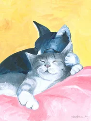 Abstrakte Siesta-Katzen