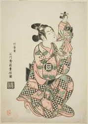 Sanogawa Ichimatsu I als Puppenspieler