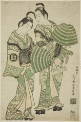 Die Schauspieler Onoe Kikugoro I und Sanogawa Ichimatsu I als Bettelmönche (komuso)